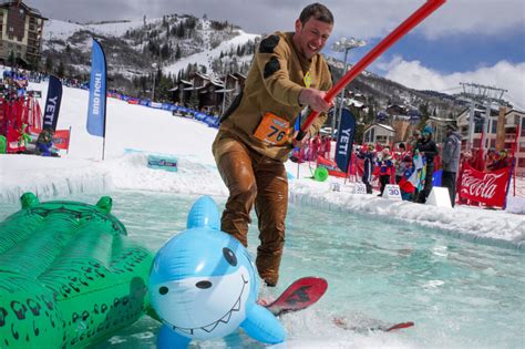Sink Or Skim The Beloved Ski Tradition Of Pond Skimming Returns To Colorado Colorado Public Radio