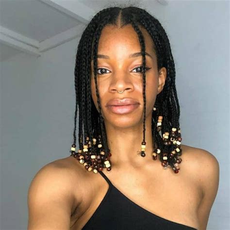 30 knotless braids with beads ideas to try in 2022 hairstyle and makeup short box braids