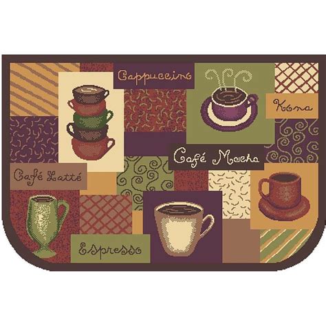 Home Essentials Coffee Cafe Themed Kitchen Mat Rug Non Slip Free