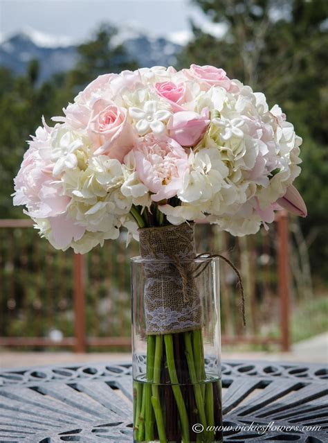 Wb 017 Light Pink And White Pastel Wedding Bouquet With With White