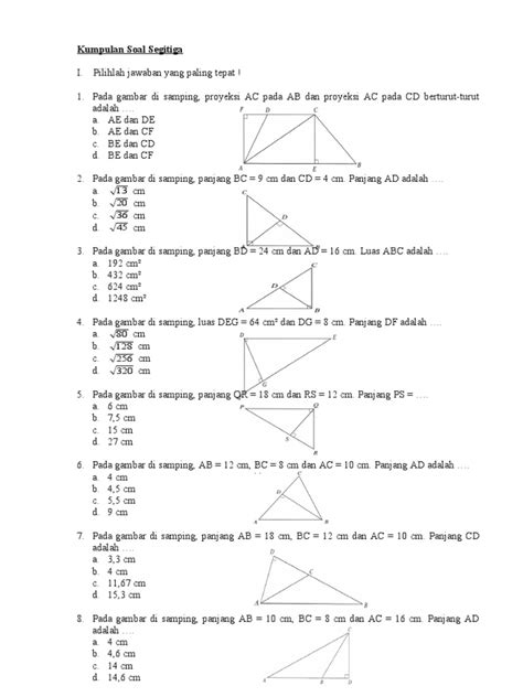Untuk mendapatkan soal sbmptn dalam bentuk pdf ebook beserta pembahasan dan kunci jawaban adik adik silahkan. Soal,Segitiga,Matematika,Kelas 7, SMP
