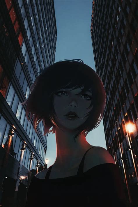Download 4k Wallpaper Anime 2d City Anime Girls Dark Face Guweiz