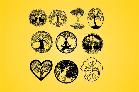 Life Of Treetreesilhouettevector Graphic By
