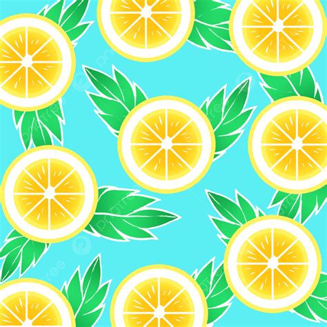 Original Tile Cartoon Fruit Background Yellow Lemon Original Cartoon