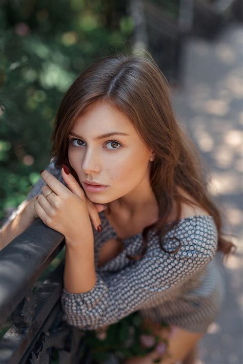 Aleksandr Smirnov Women Model Women Outdoors Urban Brunette Face