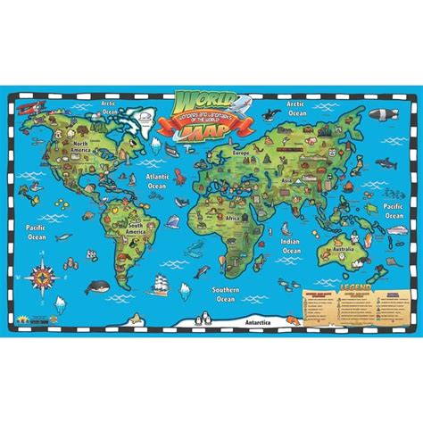 56737 Kids World Map Intractve Wall Chart With Free App Kids World
