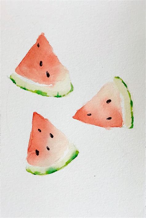 Mod podge them down to a piece of watercolor paper, cut them up and collage with them, rip them. Watermelon Watercolor Painting Tutorial and Home Decor ...