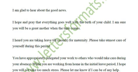 Maybe you would like to learn more about one of these? Best Wishes for Colleague Going on Maternity Leave (Sample)