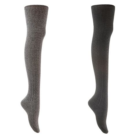 Meso Meso Womens 2 Pairs Awesome Thigh High Cotton Socks Comfortable Soft And Super Durable