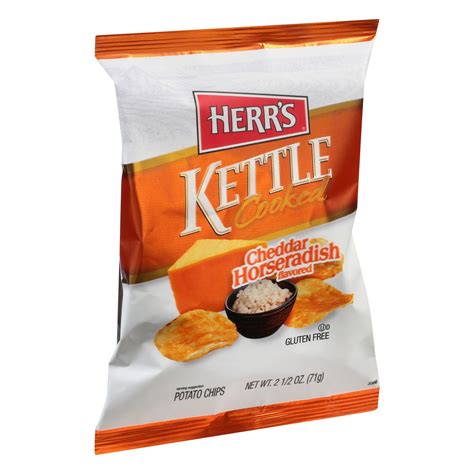 Herrs Kettle Cooked Cheddar Horseradish Flavored Potato Chips 25 Oz 2