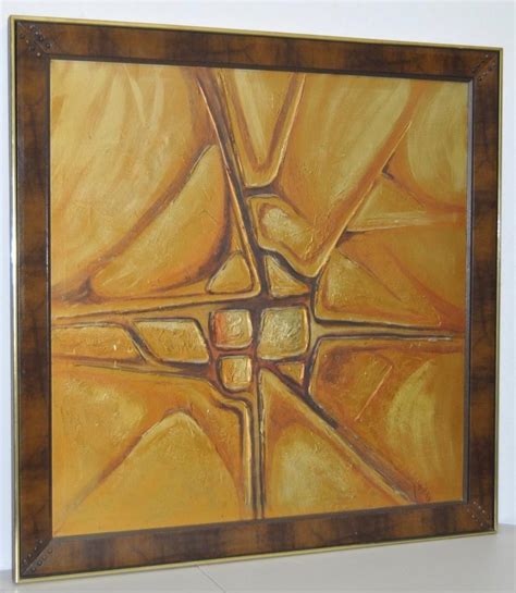 Unknown Mid Century Modern Abstract Oil Painting By Louis Gutierrez C