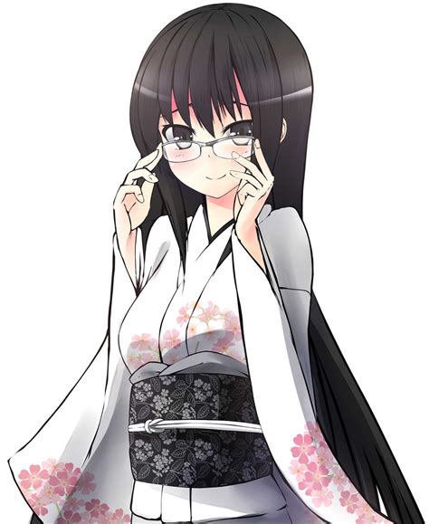 Long Black Hair Glasses Kimono By Ekakibitohane On Deviantart