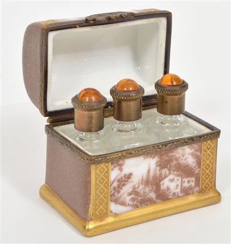 Lot Limoges Porcelain Trinket Perfume Box