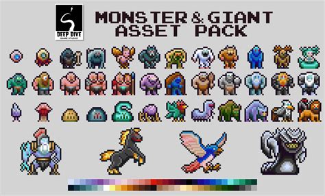 Monster Giant Asset Pack X X By DeepDiveGameStudio Pixel Design Pixel Art