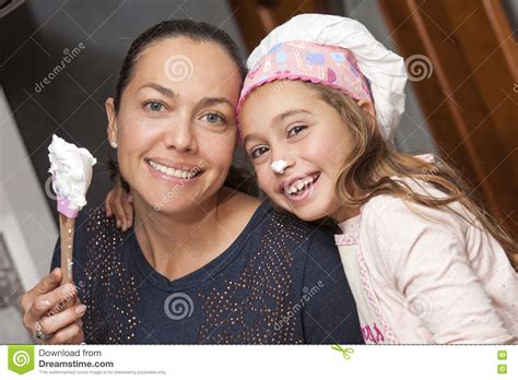 Having Fun With Mom Stock Image Image Of Ingredients 74354055