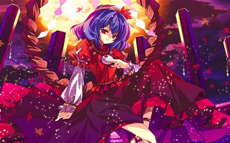 Purple Hair Anime Girl Red Eyes Hd Wallpapers Anime Desktop