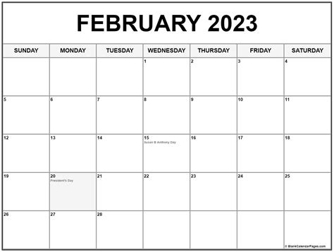 Feb 2023 Calendar With Holidays Get Calendar 2023 Update