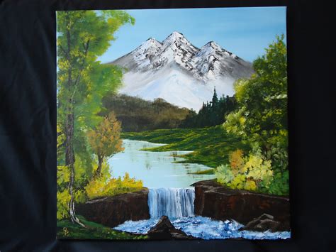 Mountain Waterfall Painting At Explore Collection