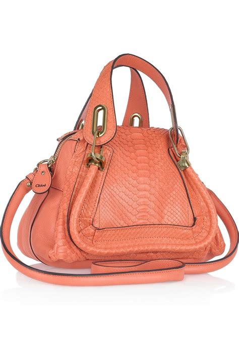 Chloé Paraty Small Python And Leather Bag