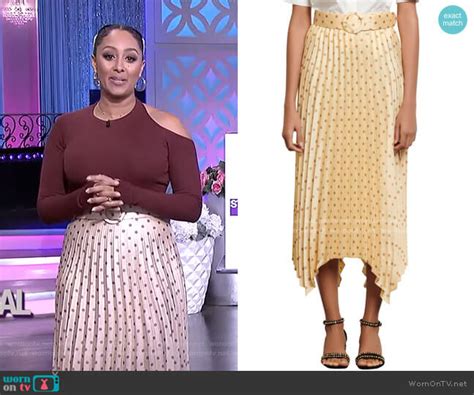 Wornontv Tameras Burgundy Cutout Top And Polka Dot Skirt On The Real Tamera Mowry Clothes