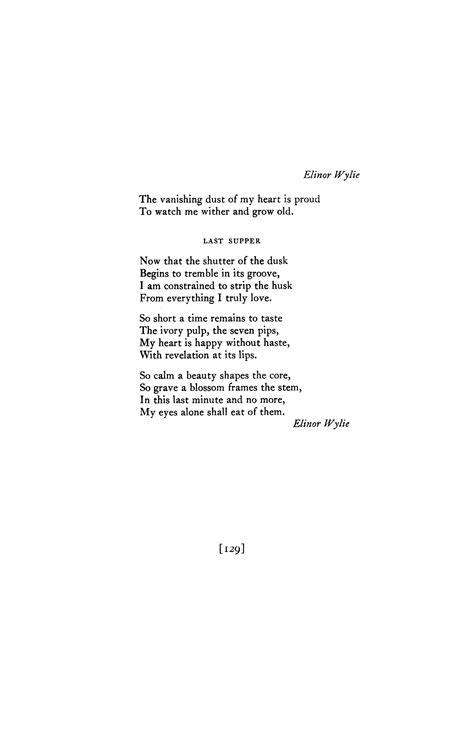 Last Supper By Elinor Wylie Lament For Glasgerion Poetry Magazine
