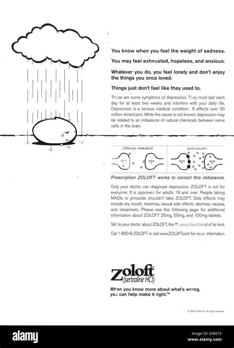 2000s Uk Zoloft Magazine Advert Stock Photo Alamy