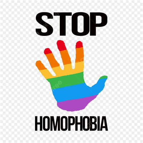 stop homophobia vector png images stop homophobia text effect with lgbt flag inside hand shape