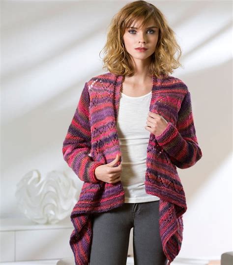 More free women's sweater patterns: Drape Front Knit Cardigan | AllFreeKnitting.com