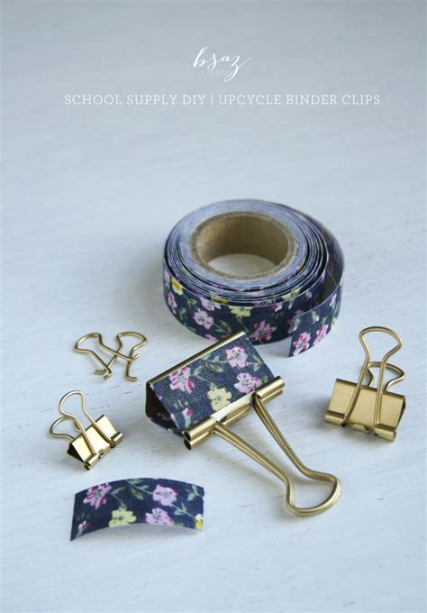 Wire binder clips in black by ovinm, available on amazon; SCHOOL SUPPLY DIY | UPCYCLE BINDER CLIPS — BSaz Creates