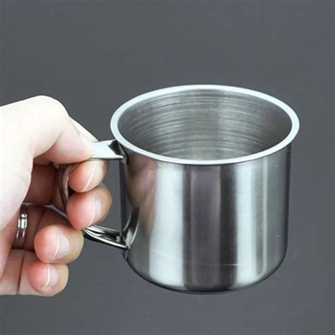 100ml Stainless Steel Double Walled Mugs Metal Coffee Tea Cup Mug