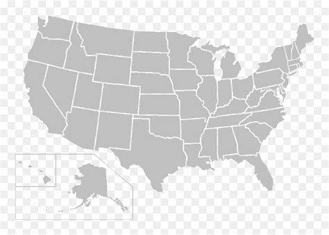 Map Of United States Grey Hd Png Download Vhv