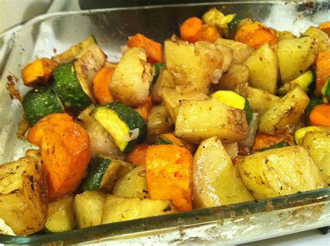 I baked this delightful meal in a traditional casserole, or gratin dish. The College Cuisiner: Philly: Potato and Vegetable Bake