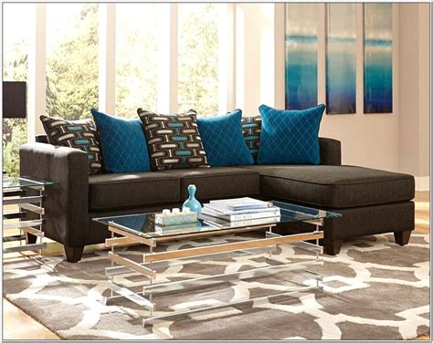 Generally, leather sofas come in muted tones like brown and black which means there are a lot of opportunities for interesting color pairings! Black Couch Turquoise Pillows Living Room Ideas | Cheap ...