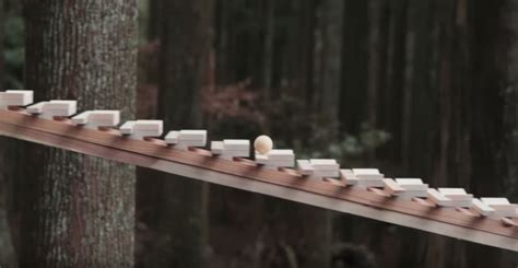 Giant Xylophone In A Japanese Forest Uses Gravity To Play The Most