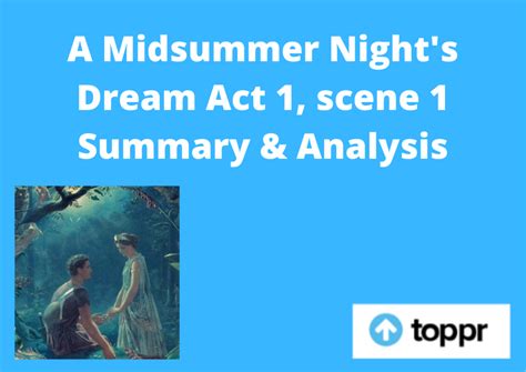 Midsummer Night S Dream Act Scene Summary Analysis