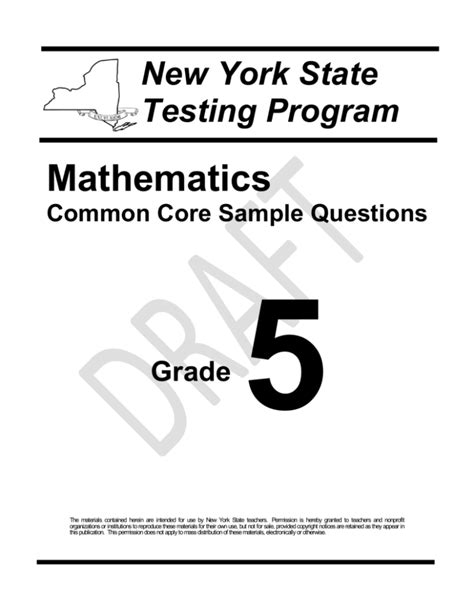 Math Common Core Sample Questions Grade 5