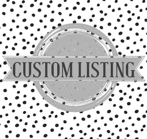 Custom Listing By Infinitydesignsshop On Etsy