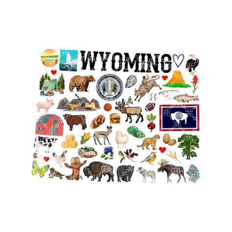 Wyoming Png State Of Wyoming Symbols Digital Download The Etsy