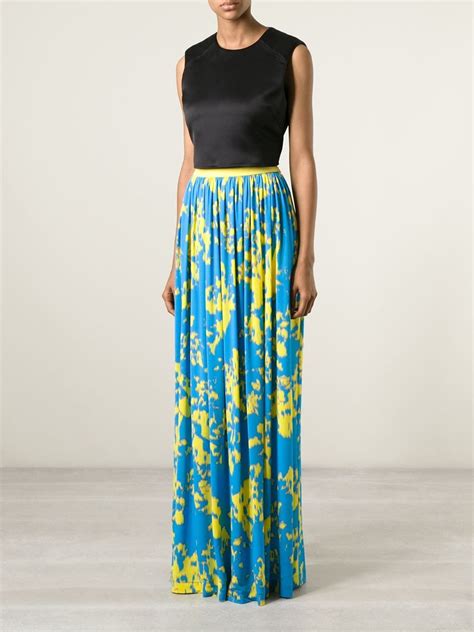 Emanuel Ungaro Abstract Print Pleated Skirt Layers