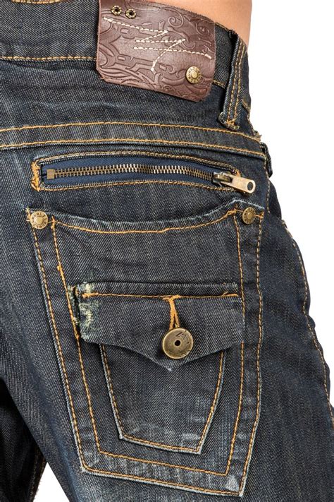 Level 7 Mens Relaxed Bootcut Dark Vintage Jean Zipper Pockets Premium