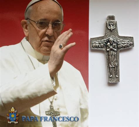 Papa Pope Francis Pectoral Cross Crucifix Mens Crucifix Pendant 316l