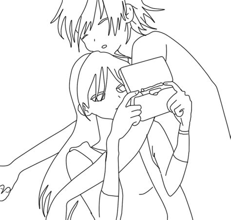 Image of free anime drawing black and white download free clip art. Cute anime couple lineart by NatyArt on DeviantArt