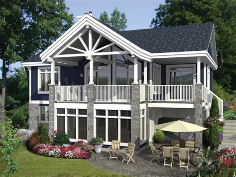 072h 0192 Vacation Waterfront House Plan 2 Bedrooms 1 Bath Small