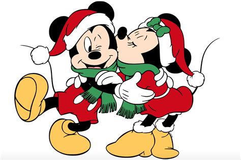 Mickey Mouse Gets A Christmas Kiss From Minnie Mouse Minnie Christmas