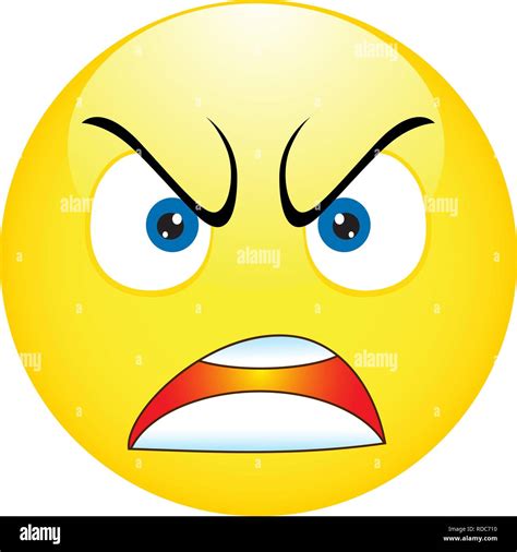 Angry Emoticon Emoji Smiley Vector Illustration Of Smile Icon Stock