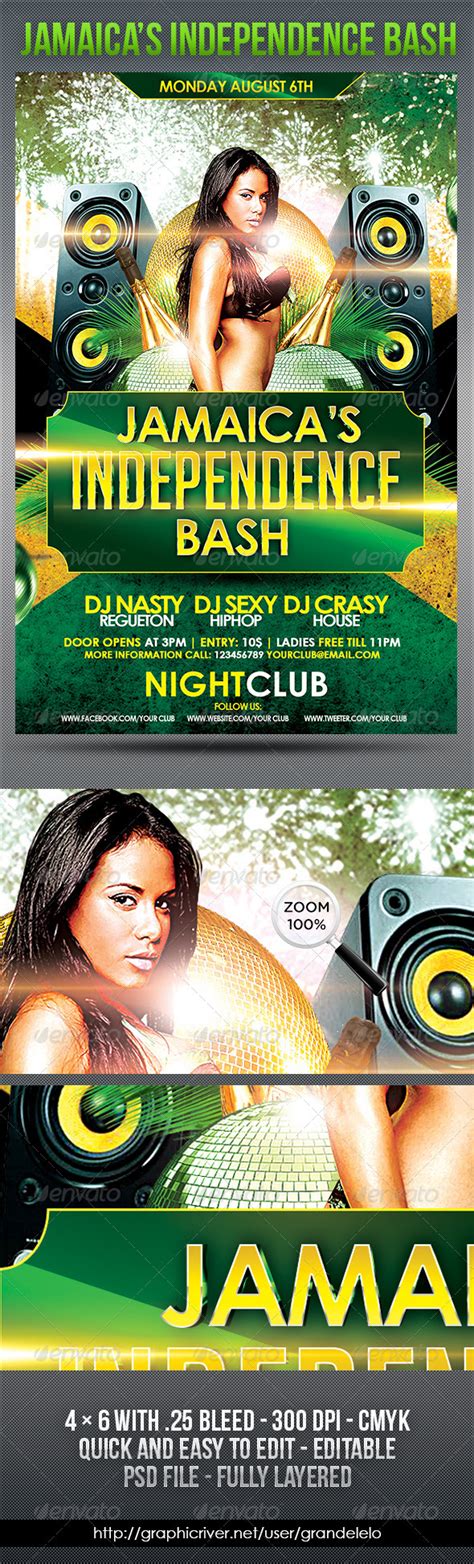 Jamaica S Independence Day Flyer By Grandelelo Graphicriver