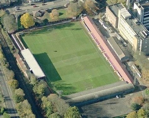 An Aerial View Of A Soccer Field In The City