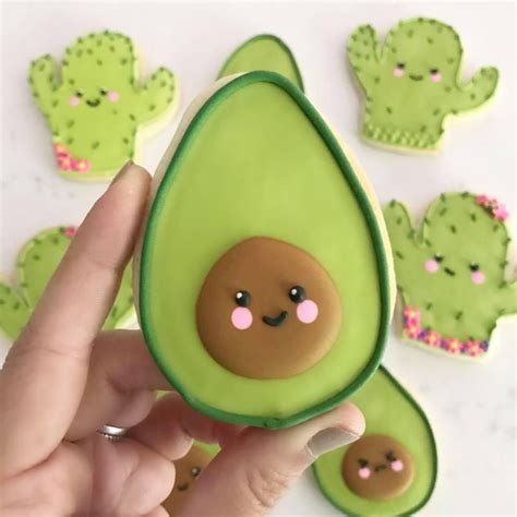 If you're throwing a llama, southwestern, or cowboy party these cactus cookies would make a yummy sweet treat on the dessert table, or even as an edible party favor for. Avocado And Cactus Sugar Cookies | Avocado cookies, Sugar ...