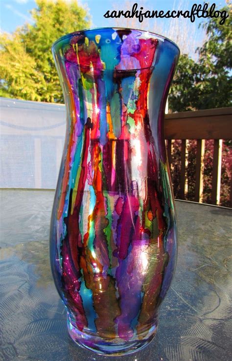 Sarah Jane S Craft Blog Dripped Alcohol Ink Vase Alcohol Ink Jewelry Alcohol Ink Glass