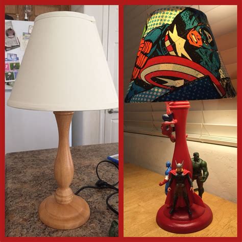 15 room decor kids budget ideas. Superhero lamp. Before and after Diy. Up-cycle ...